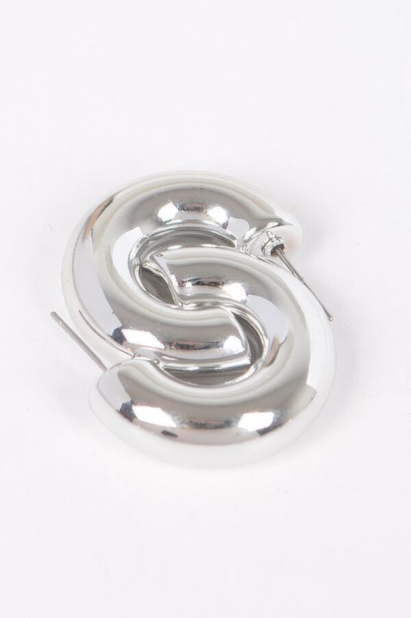 CCB Curved Hoop Earrings – Dual-Tone Gold & Silver