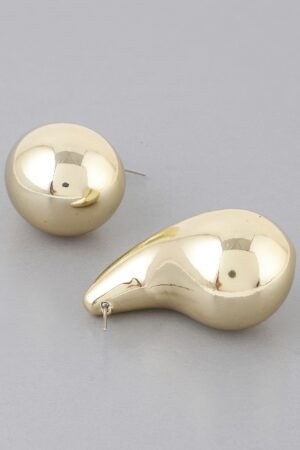 Chunky Polished Teardrop Earrings – Bold Statement
