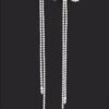 Rhinestone Bow Fringe Drop Earrings