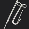 Rhinestone Bow Fringe Drop Earrings