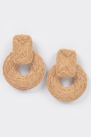 Oversized Woven Paper Earrings – Handmade Boho