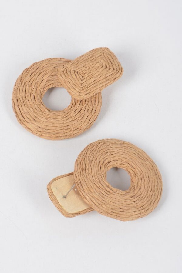 Oversized Woven Paper Earrings – Handmade Boho