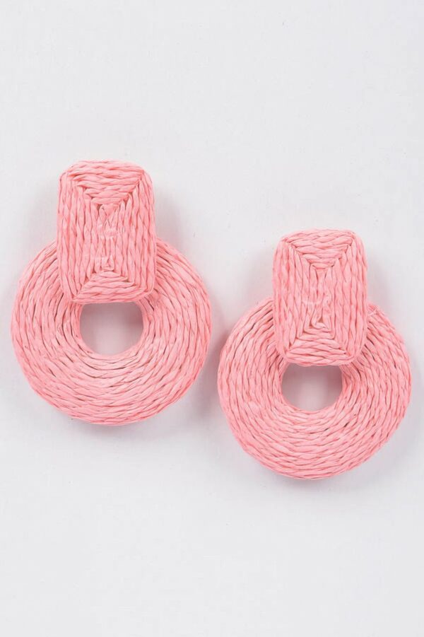 Oversized Woven Paper Earrings – Handmade Boho