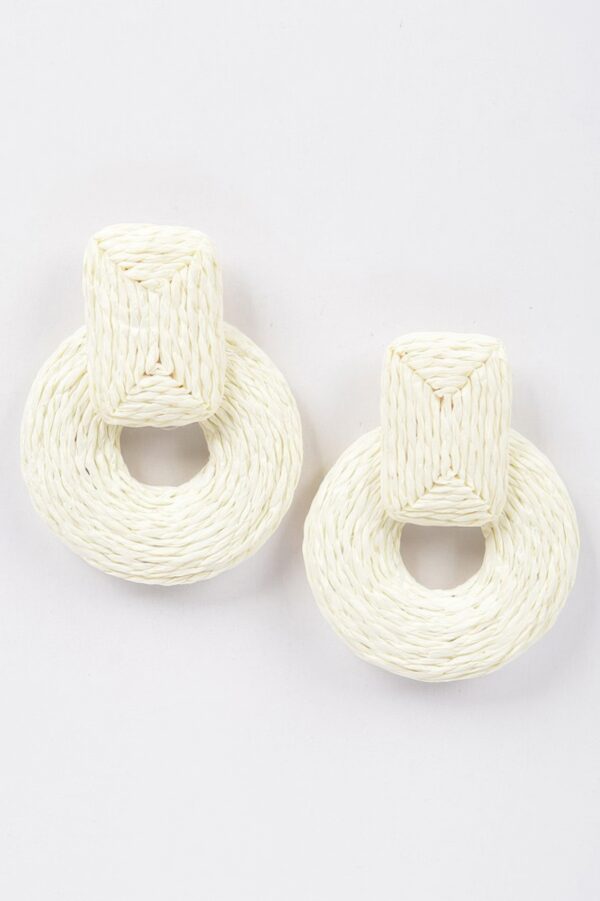 Oversized Woven Paper Earrings – Handmade Boho