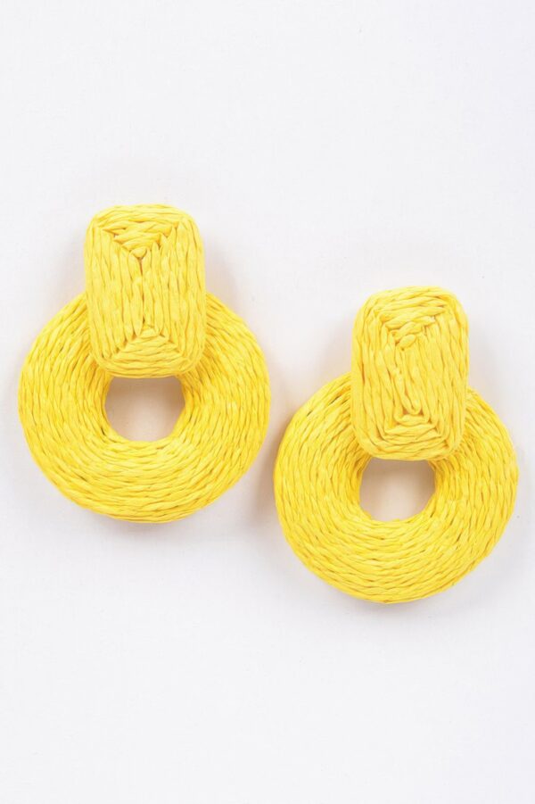 Oversized Woven Paper Earrings – Handmade Boho