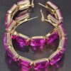 Stone Hoop Earrings with Multicolor Rhinestones