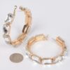 Stone Hoop Earrings with Multicolor Rhinestones