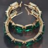 Stone Hoop Earrings with Multicolor Rhinestones
