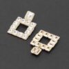 Multi-Color Rhinestone Square Earrings – Gold-Tone