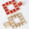 Multi-Color Rhinestone Square Earrings – Gold-Tone