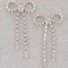 Rhinestone Ribbon Bow Drop Earrings