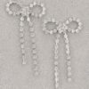 Rhinestone Ribbon Bow Drop Earrings