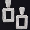 Rectangular Chain Drop Earrings – Polished Metal