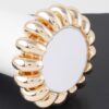 Shiny Multi-Hoop Beaded Bracelet – Layered Metallic Accent