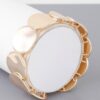 Flat Disc Plate Bracelet – Polished Gold Tone