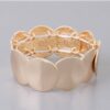 Flat Disc Plate Bracelet – Polished Gold Tone