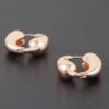 Yin Yang Hoop Earrings – Gold Tone with Black Contrast