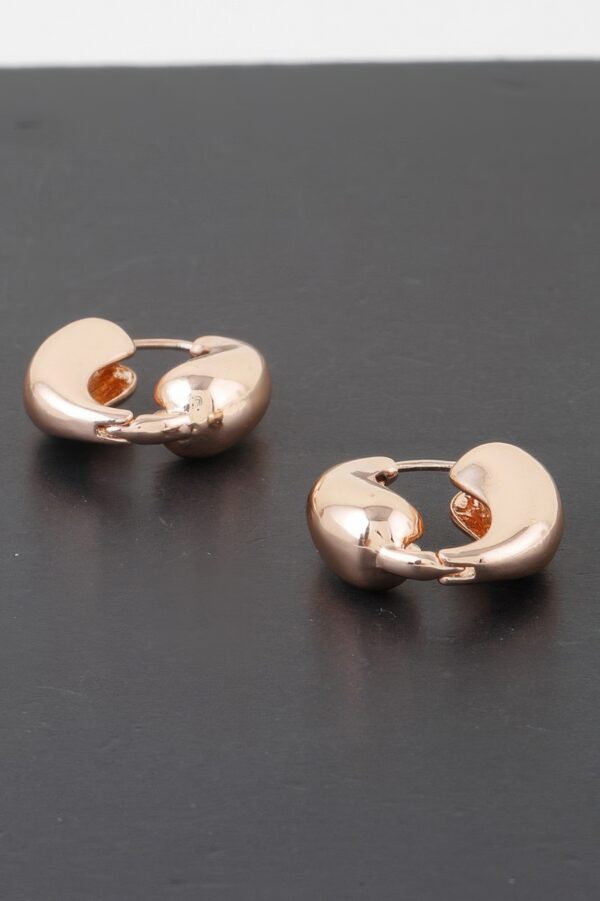 Yin Yang Hoop Earrings – Gold Tone with Black Contrast