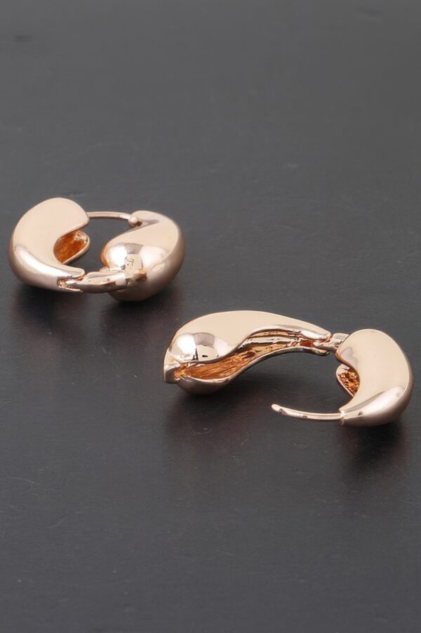 Yin Yang Hoop Earrings – Gold Tone with Black Contrast