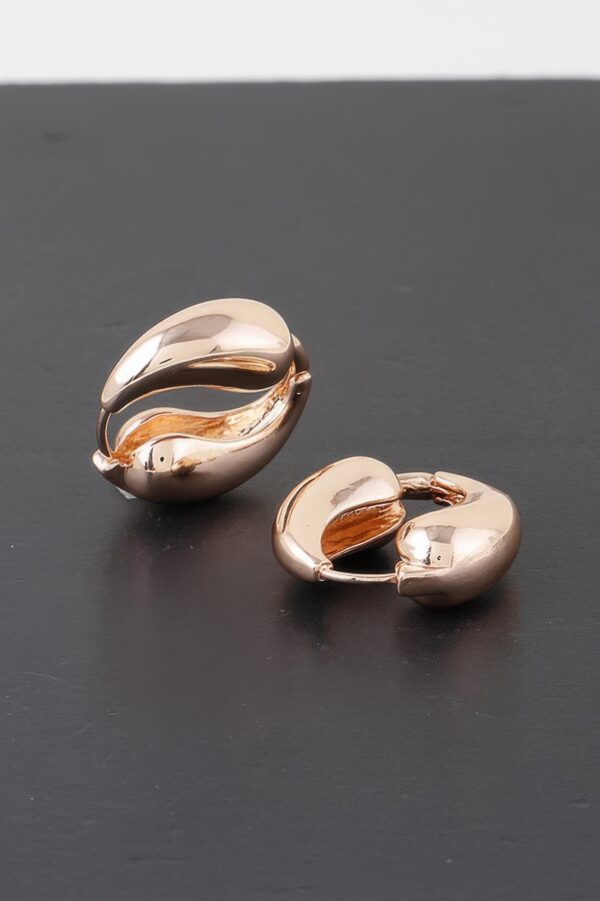 Yin Yang Hoop Earrings – Gold Tone with Black Contrast