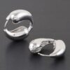 Yin Yang Hoop Earrings – Gold Tone with Black Contrast
