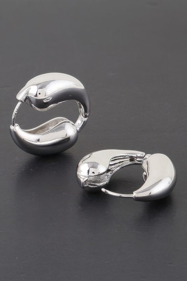 Yin Yang Hoop Earrings – Gold Tone with Black Contrast