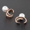 Double Pearl Brass Ear Cuff – Shiny No-Pierce Accent