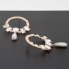 Crystal Rim Drop Earrings with Center Gem