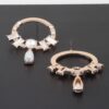 Crystal Rim Drop Earrings with Center Gem