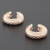 Twisted Rope Hoop Earrings – Polished Metal Tone