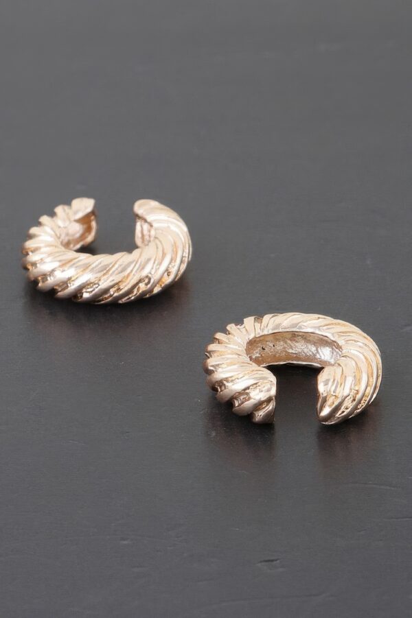 Twisted Rope Hoop Earrings – Polished Metal Tone