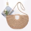 Faux Straw Woven Tote with Handmade Handle