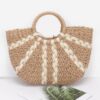 Faux Straw Tote – Woven Palm-Leaf Beach Bag