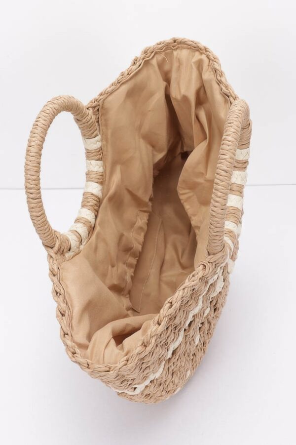 Faux Straw Tote – Woven Palm-Leaf Beach Bag