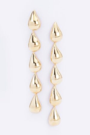 Multi Teardrop Earrings – Gold-Dipped Cascading Design