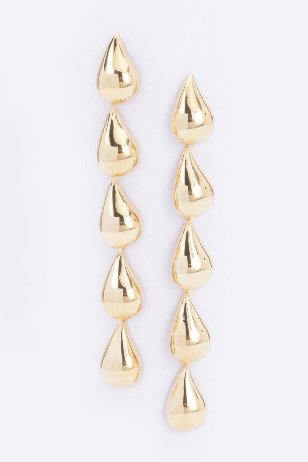 Multi Teardrop Earrings – Gold-Dipped Cascading Design