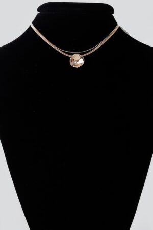 Reflection Plate Snake Chain Necklace – Polished Gold-Tone