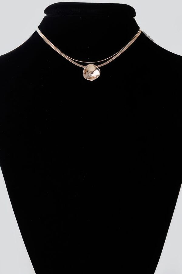 Reflection Plate Snake Chain Necklace – Polished Gold-Tone