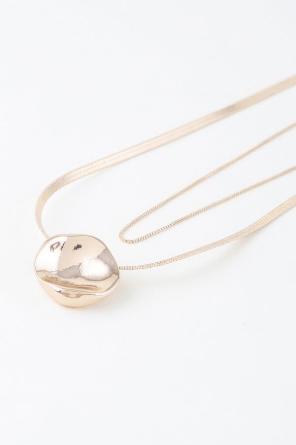Reflection Plate Snake Chain Necklace – Polished Gold-Tone