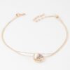 Reflection Plate Snake Chain Necklace – Polished Gold-Tone