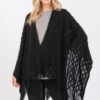 Diamond-Knit Tassel Ruana Wrap – 100% Acrylic