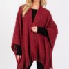 Diamond-Knit Tassel Ruana Wrap – 100% Acrylic