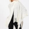 Diamond-Knit Tassel Ruana Wrap – 100% Acrylic