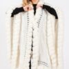 Faux Fur-Trim Cape with Oversized Collar