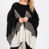 Three Tones Ruana – Tri-Color Open-Front Knit