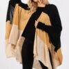 Three Tones Ruana – Tri-Color Open-Front Knit