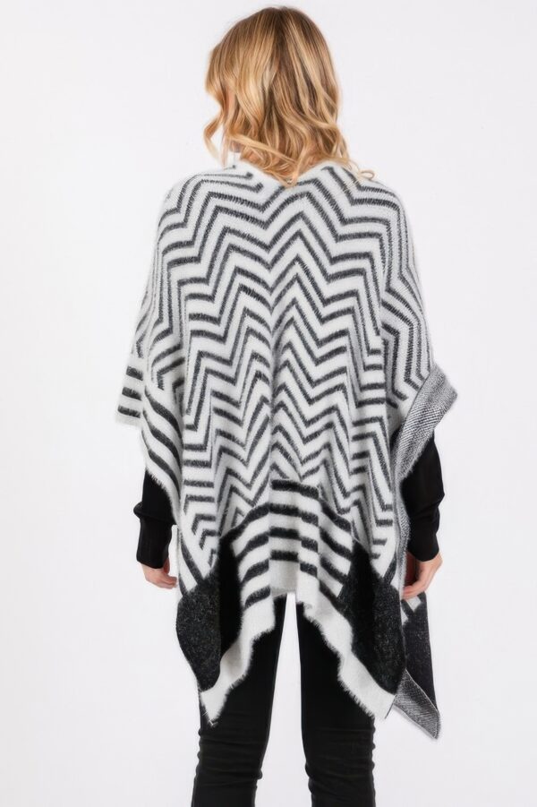 Fuzzy Chevron Ruana – Midweight Open Wrap