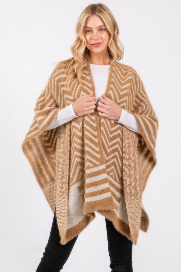 Fuzzy Chevron Ruana – Midweight Open Wrap