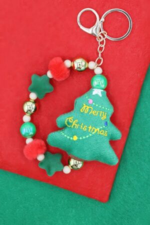 Jingle Tree Christmas Keychain with Bell Charm