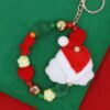 Santa Ribbon Holiday Keychain with Santa Charm